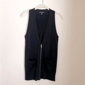 Banana Republic Zipper Sweater Vest, Black, XS